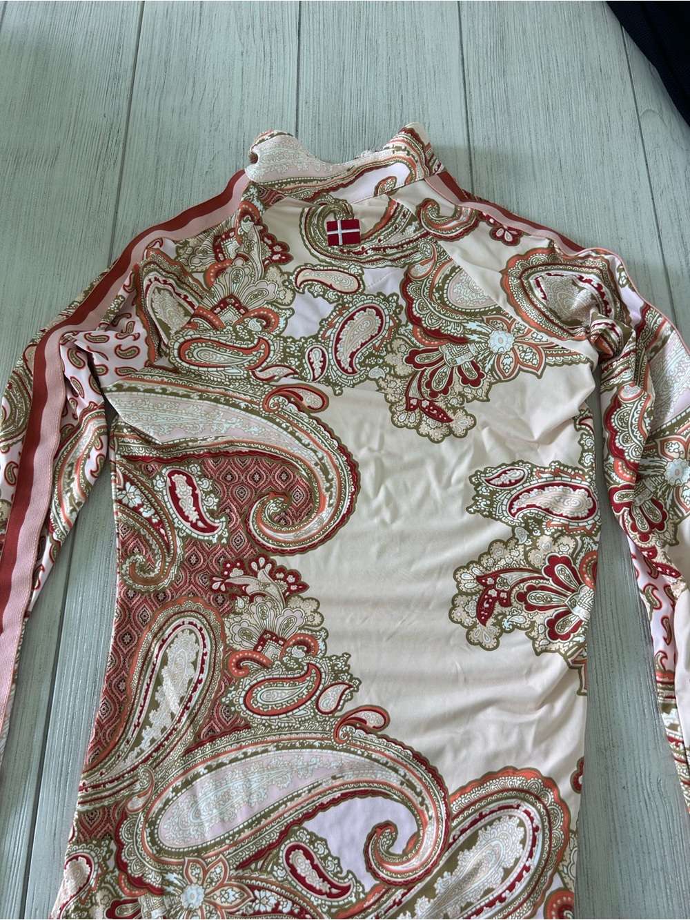 Women's Paisley Long-Sleeve Top - Pink/Red